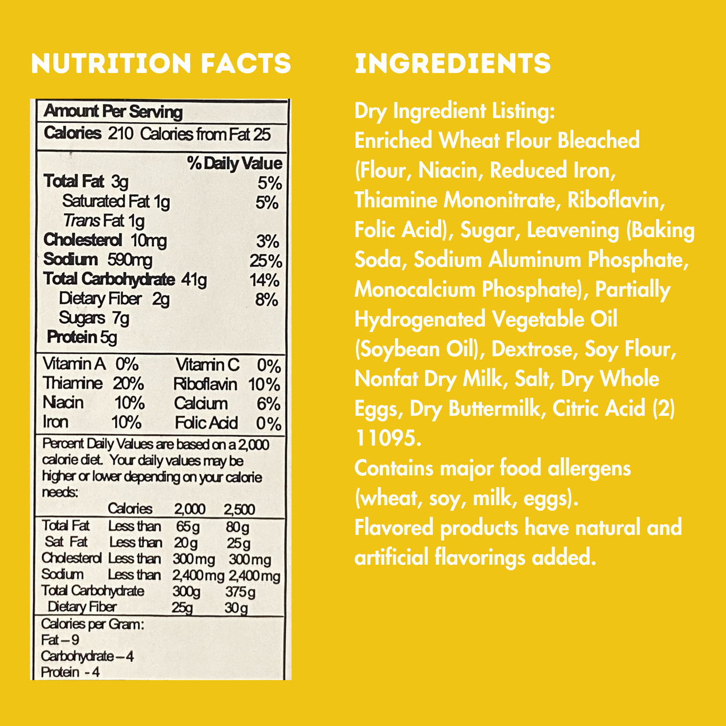 pancake mix nutrition facts and ingredients