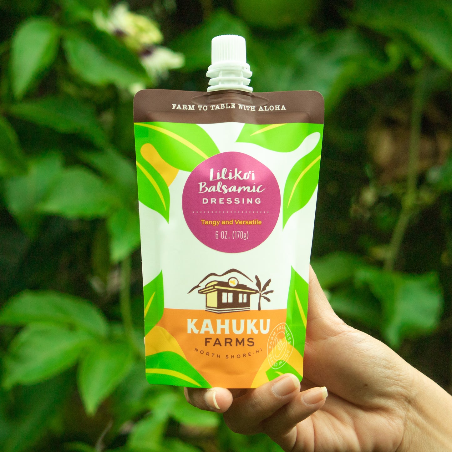 liliko'i balsamic dressing in spouted squeeze pouch