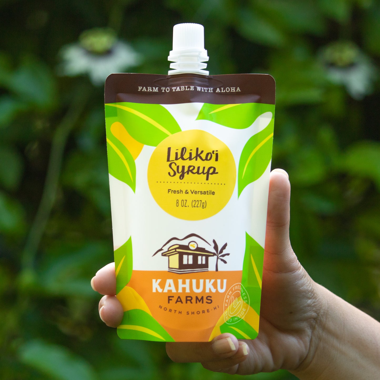 liliko'i syrup in spouted squeeze pouch