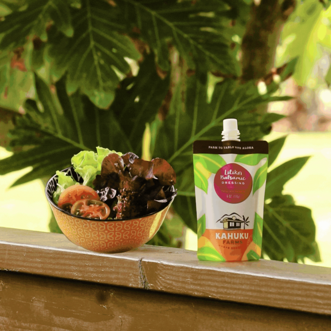 liliko'i balsamic dressing on salad